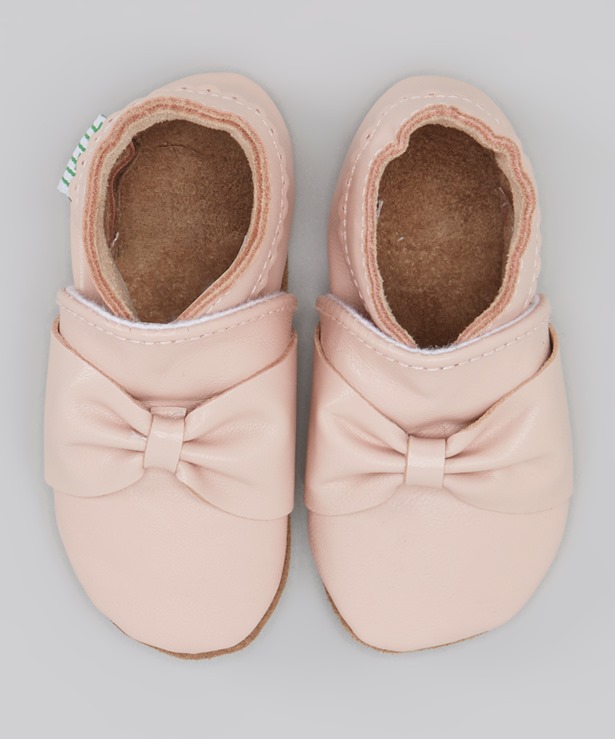 pink ballet moccasins bow