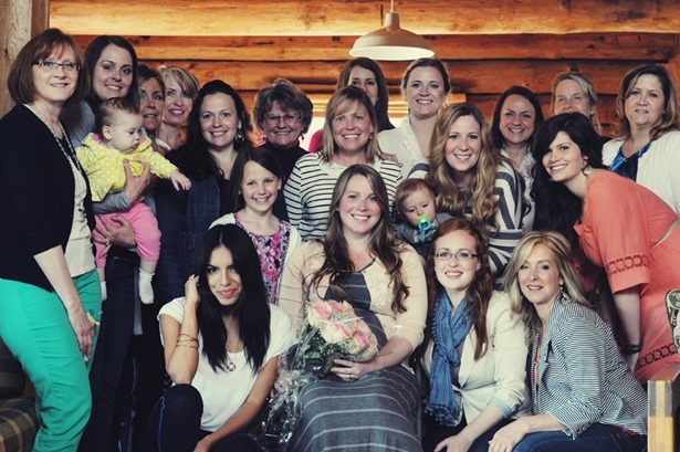 baby shower guest girl group picture