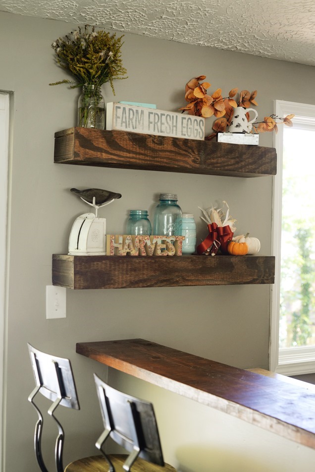 DIY floating rustic shelves farmhouse how to 