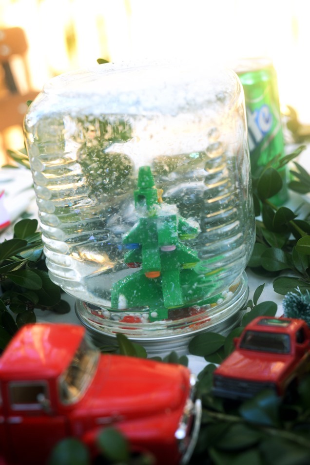 Lego Snowglobe for kids diy craft christmas tree