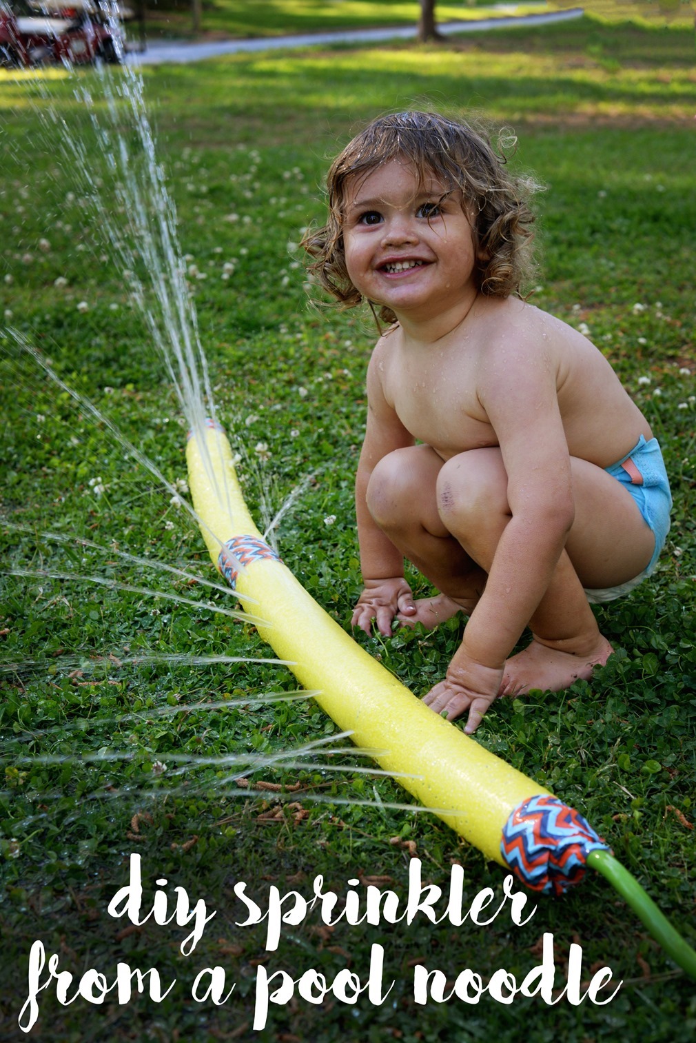 DIY Sprinkler from pool noodle